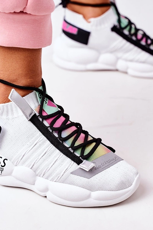 Damskie Sportowe Buty Sneakersy Białe Bubble Tea