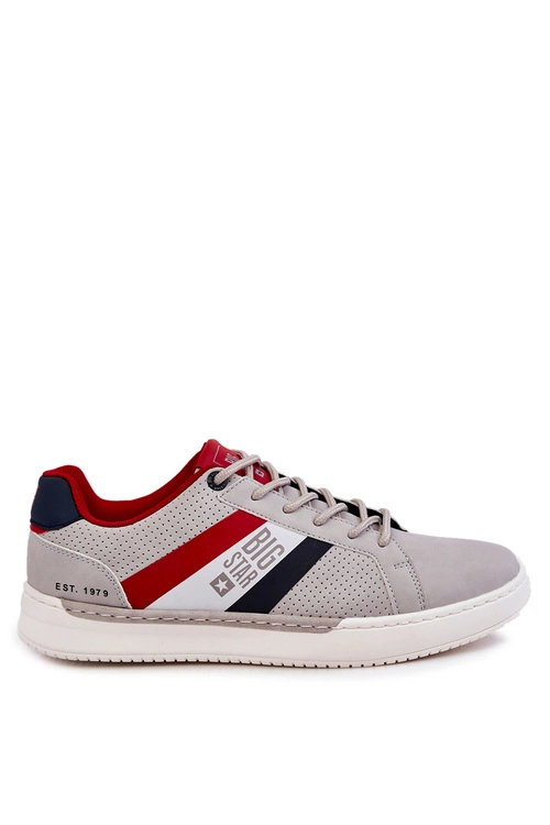 Klasyczne Męskie Buty Sportowe Memory Foam Big Star KK174056 Szare