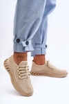 Damskie Wsuwane Materiałowe Sneakersy Beżowe Venett