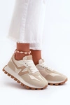 Sneakersy Buty Sportowe Damskie Beżowe Kalelia