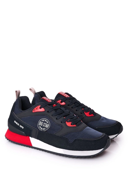Męskie Sportowe Buty Memory Foam Big Star HH174240 Granatowe
