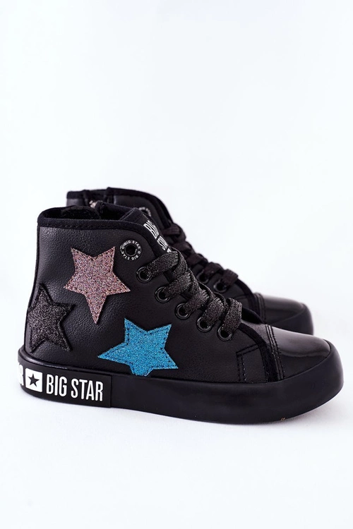 Dziecięce Wysokie Trampki Z Suwakiem BIG STAR II374028 Czarne
