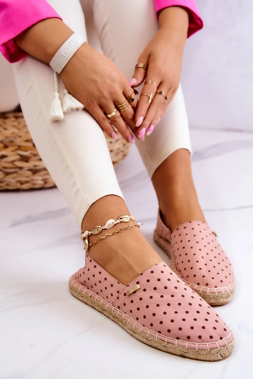 Damskie Espadryle W Groszki Big Star JJ274869 Różowe