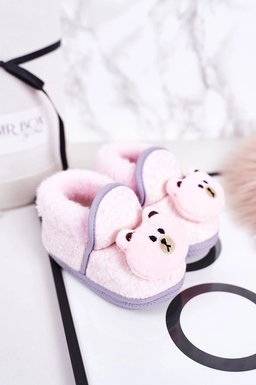 Dziecięce Papcie Na Gumce Z Misiem Różowe Pooh