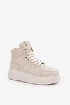 Wysokie Sneakersy Damskie Na Platformie Beżowe Tillive