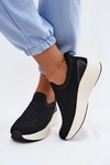 Wsuwane Sneakersy Damskie Materiałowe Kobbo 102424 Czarne