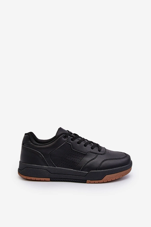 Sneakersy Męskie Z Eko Skóry Czarne Radikalle
