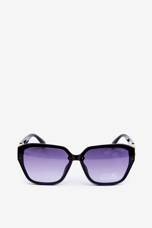 Damskie Okulary Przeciwsłoneczne Ze Złotym Detalem UV400 Czarne