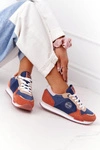 Damskie Sportowe Buty Memory Foam Big Star HH274567 Niebiesko-Pomarańczowe