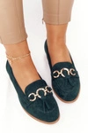 Eleganckie Damskie Mokasyny Vinceza 10585 Zamszowe Zielone