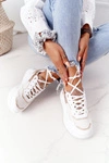 Damskie Sportowe Buty Sneakersy Biało-Złote Melanie