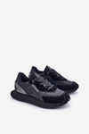 Skórzane Sneakersy Męskie Big Star OO174297 Hi-Poly System Czarne 
