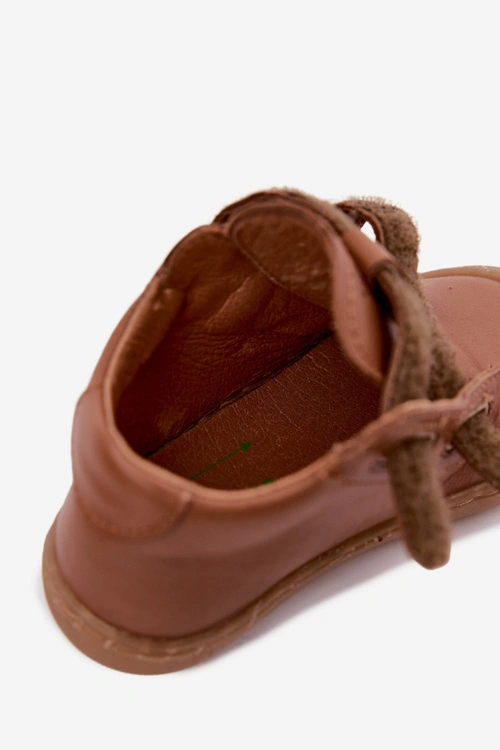 Skórzane Półbuty Trzewiki Barefoot Dziecięce Froddo G2130328-2 Camel