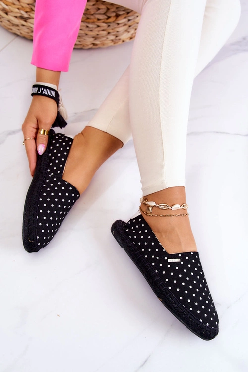 Damskie Espadryle W Groszki Big Star JJ274867 Czarne