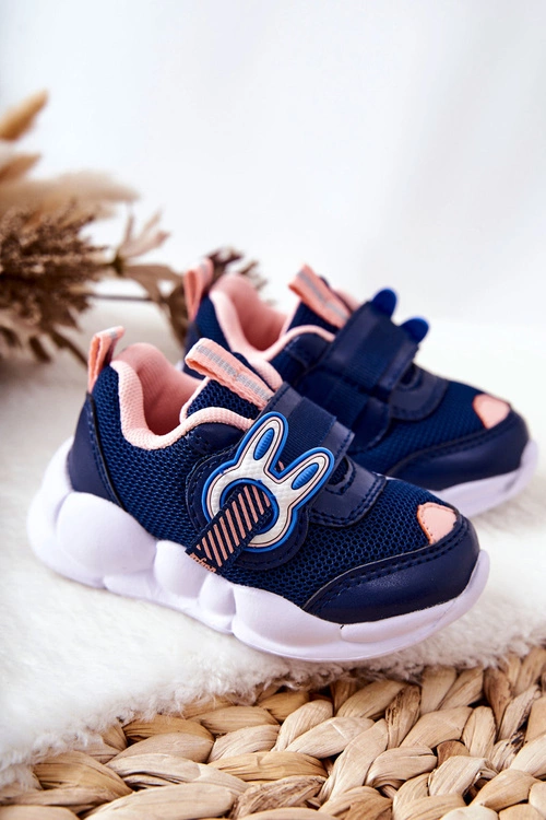 Dziecięce Sportowe Buty Na Rzep Befado 516P090 Granatowo-Różowe