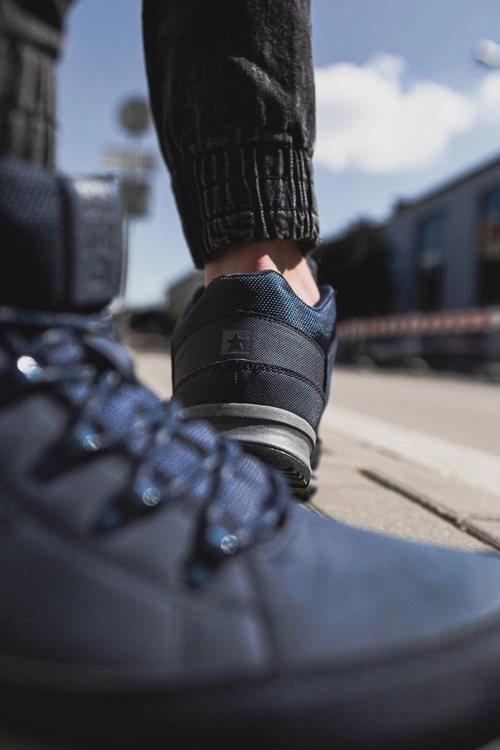 Trekkingowe Męskie Buty Big Star Wysokie Outdoor Granat EE174466