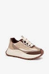 Sneakersy Damskie Na Platformie Big Star SS274002 HI-POLY SYSTEM Beżowe
