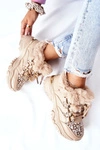 Damskie Ocieplane Sportowe Buty Khaki Heart Beats