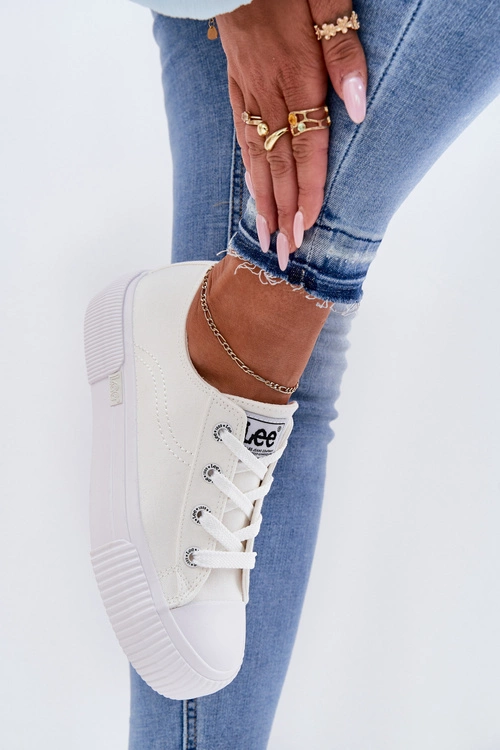 Trampki Damskie Na Platformie LEE ISLA C WOMEN LOW 50261002.1FG Białe