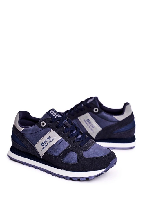 Damskie Sportowe Obuwie Sneakersy Big Star Granatowe GG274676