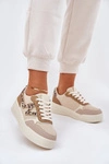 Buty Sportowe Damskie Na Platformie Panterka Khaki Lorori