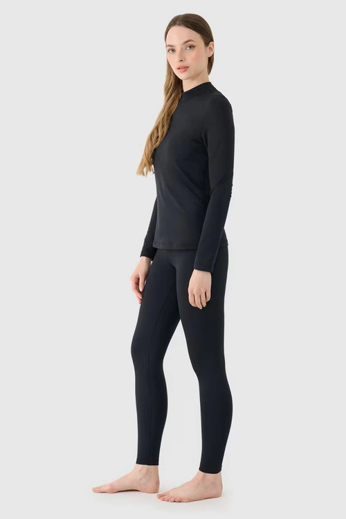 Bielizna Termiczna Drapana (dół) Damska Legginsy 4F  4FWAW24UBRUF075-20S Czarna
