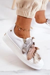 Damskie Skórzane Tenisówki Slip-On Maciejka 05488-11 Białe