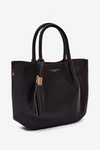 Flora&Co Torebka Shopper Skórzana Czarna Fleece