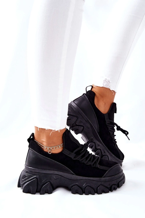 Damskie Sportowe Buty Sneakersy Czarne Miles