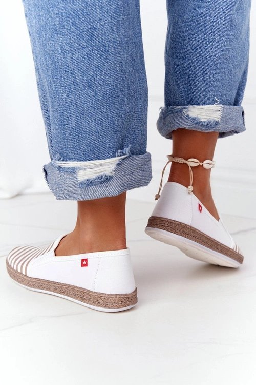 Damskie Espadryle Big Star HH276001 Beżowo-Białe