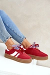 Sneakersy Damskie Z Przypinkami Czerwone Jariana