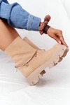 Zamszowe Botki Workery Lewski Shoes 3006-0 Piaskowe