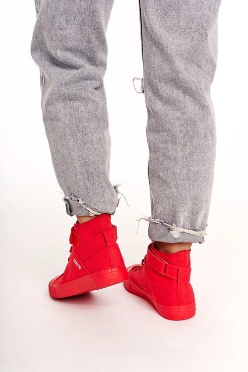 Damskie Wysokie Trampki Big Star FF274580 Czerwone