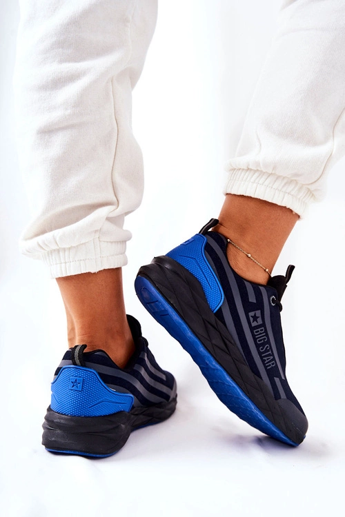 Skórzane Buty Sportowe Big Star II274459 Granatowe