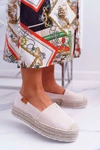 Espadryle Damskie Wsuwane Zamszowe Beżowe Mariako