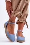 Damskie Espadryle Na Platformie Big Star FF274532 Niebieskie