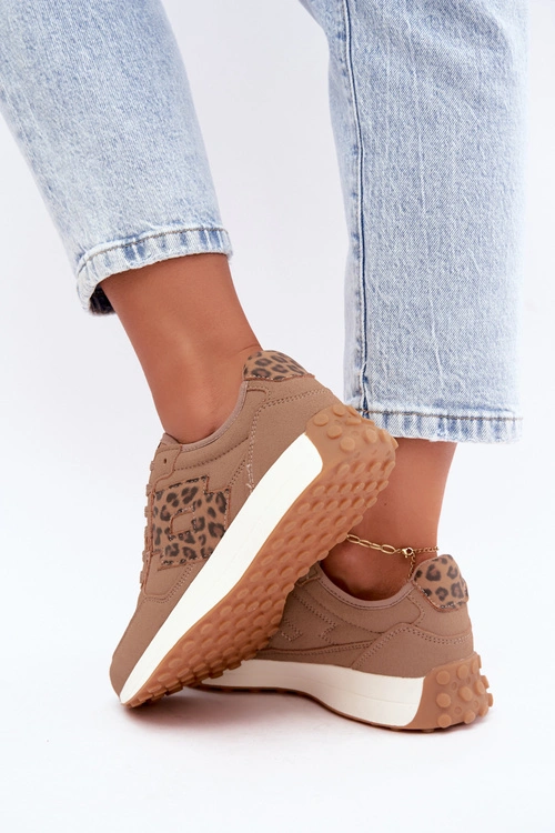 Sneakersy Damskie LOTTO 2401931U CALENTO Brązowe Panterka