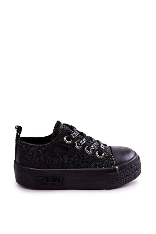 Dziecięce Skórzane Trampki BIG STAR KK374061 Czarne