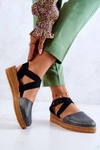 Damskie Modne Espadryle Big Star JJ276035 Czarne