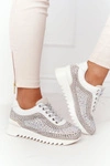 Sneakersy Na Koturnie Z Cekinami Lu Boo Szare