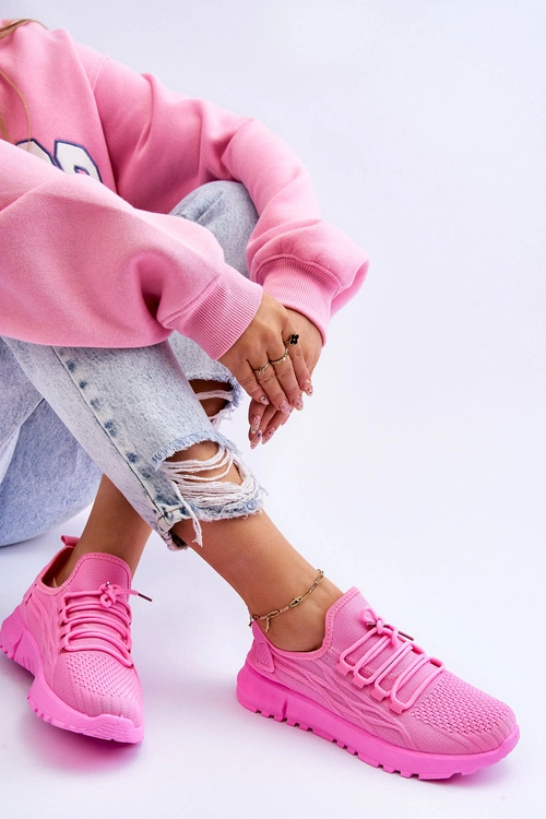 Damskie Wsuwane Buty Sportowe Sneakersy Różowe Rosett