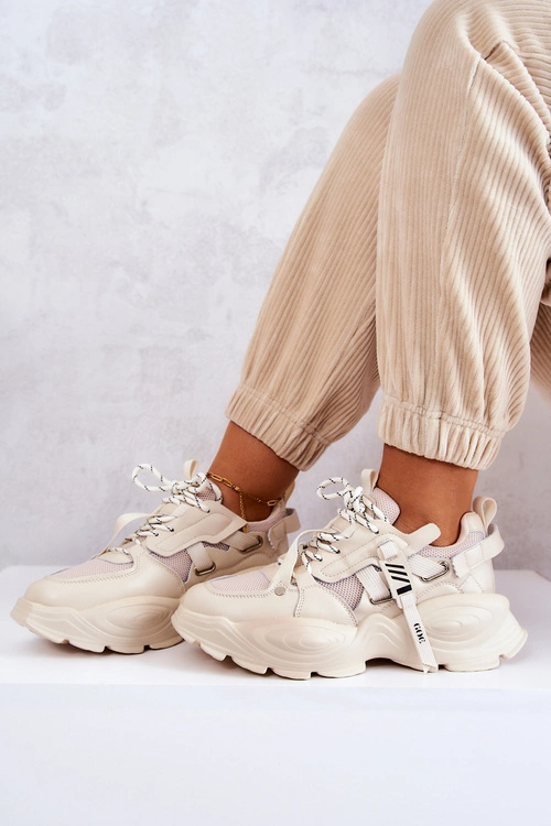 Buty Sportowe Sneakersy GOE JJ2N4082 Beżowe