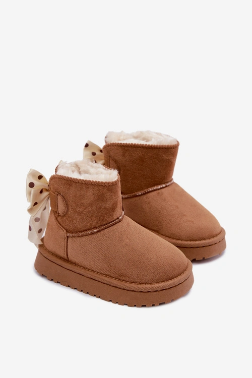 Śniegowce Dziecięce Młodzieżowe Z Kokardą Camel Navelle