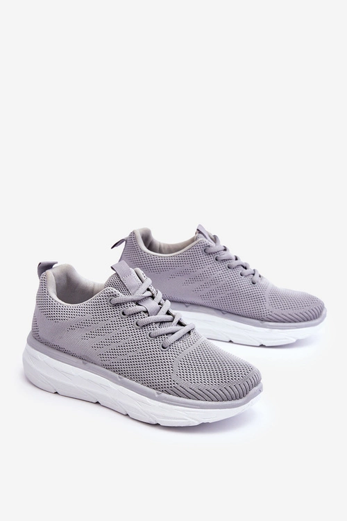 Damskie Sznurowane Buty Sportowe Szare Lavarone