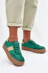 Zamszowe Sneakersy Damskie Big Star TT274163 Zielone