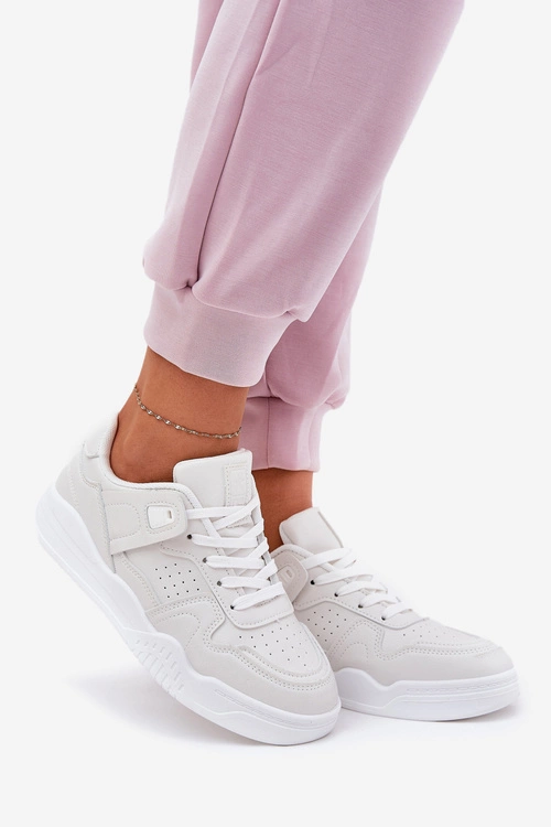 Buty Sportowe Sneakersy Damskie Z Eko Skóry Białe Telisiria