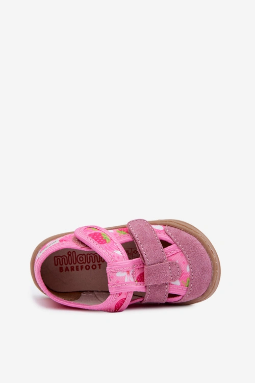 Kapcie Barefoot Dziecięce Milami Truskawki Różowe Lumi