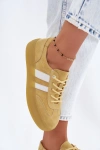 Sneakersy Z Naturalnego Zamszu Na Platformie Żółte Coralia 