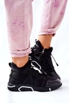 Wysokie Sportowe Buty Sneakersy Czarne Lanez