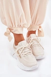 Sneakersy Buty Sportowe Damskie Na Grubej Podeszwie Beżowe Lerila